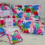 Cosmetic Bag | Pink Cockatoo | Cotton | Small
